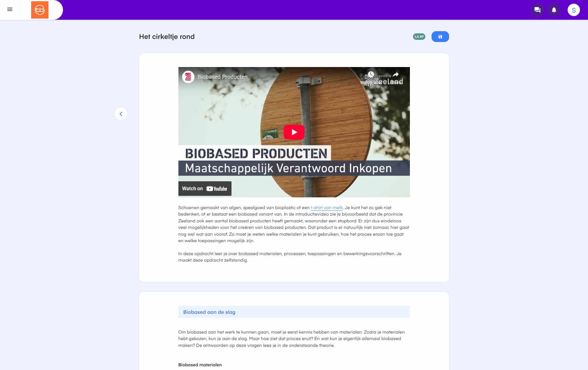 Voorbeeldopdracht ‘Het cirkeltje rond’ binnen het keuzedeel Biobased in jouw beroep van morgen (K0622)