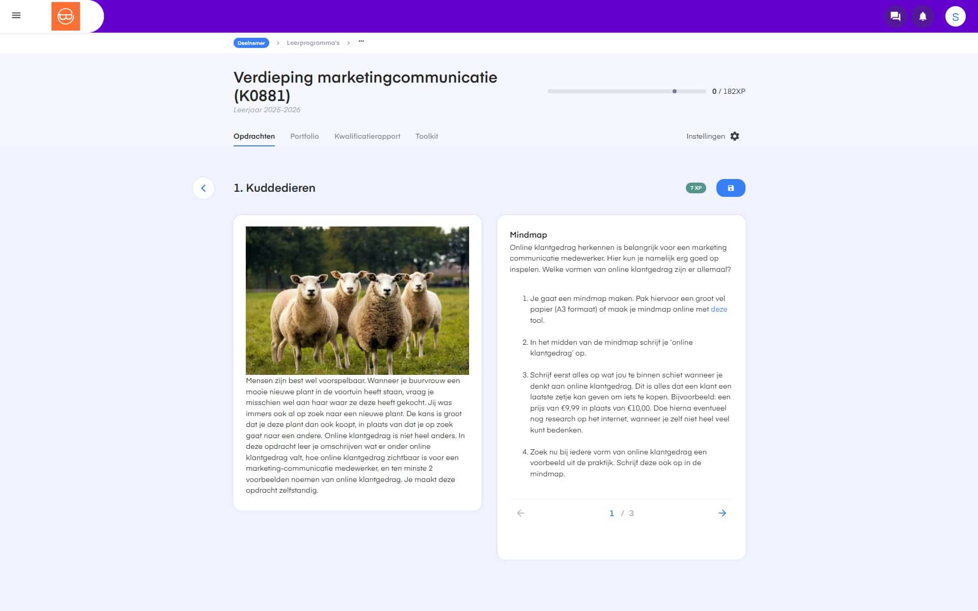 Voorbeeldopdracht ‘Kuddedieren’ binnen het keuzedeel Verdieping marketingcommunicatie (K0881)