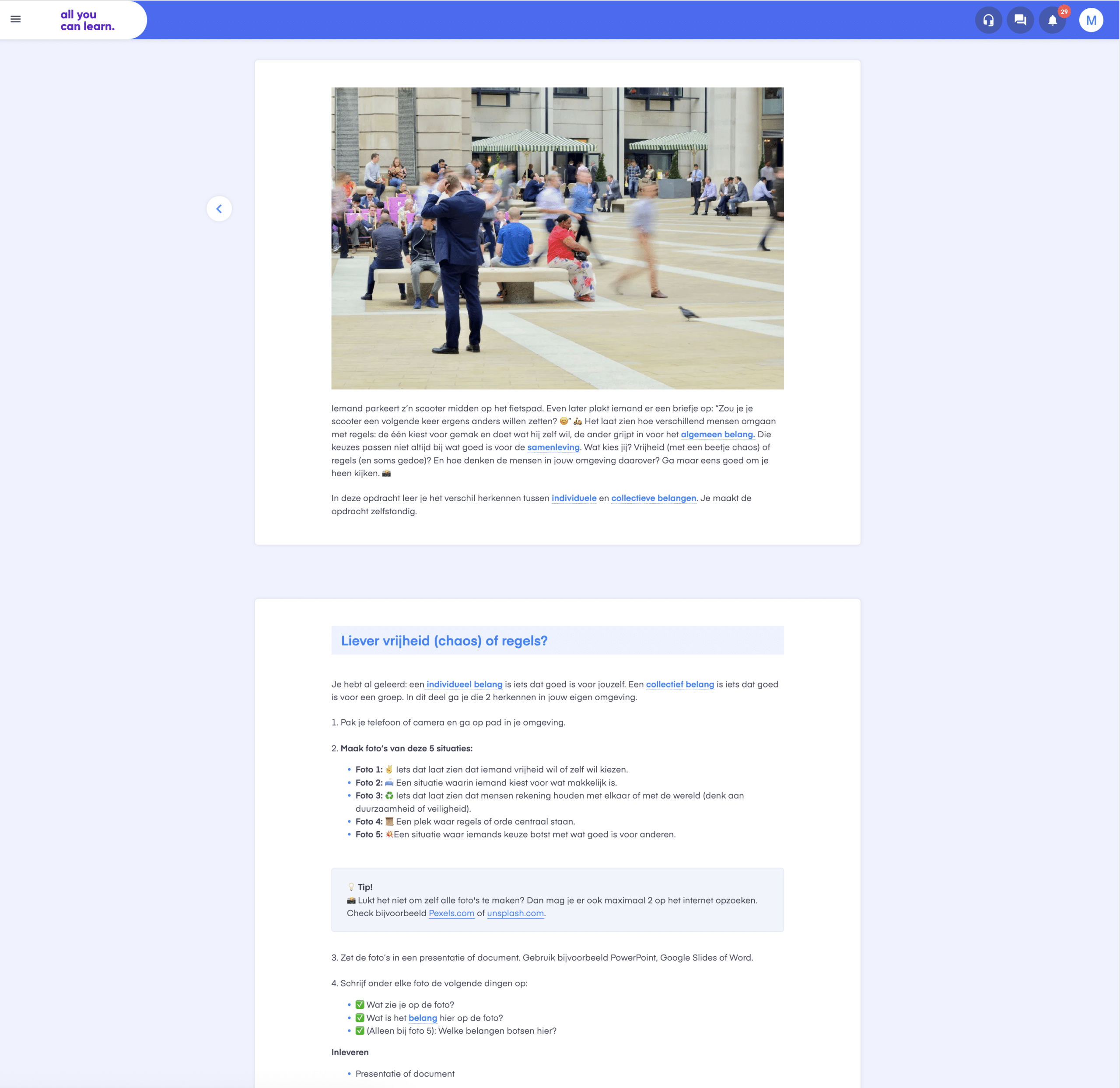 voorbeeldopdracht burgerschap thema b