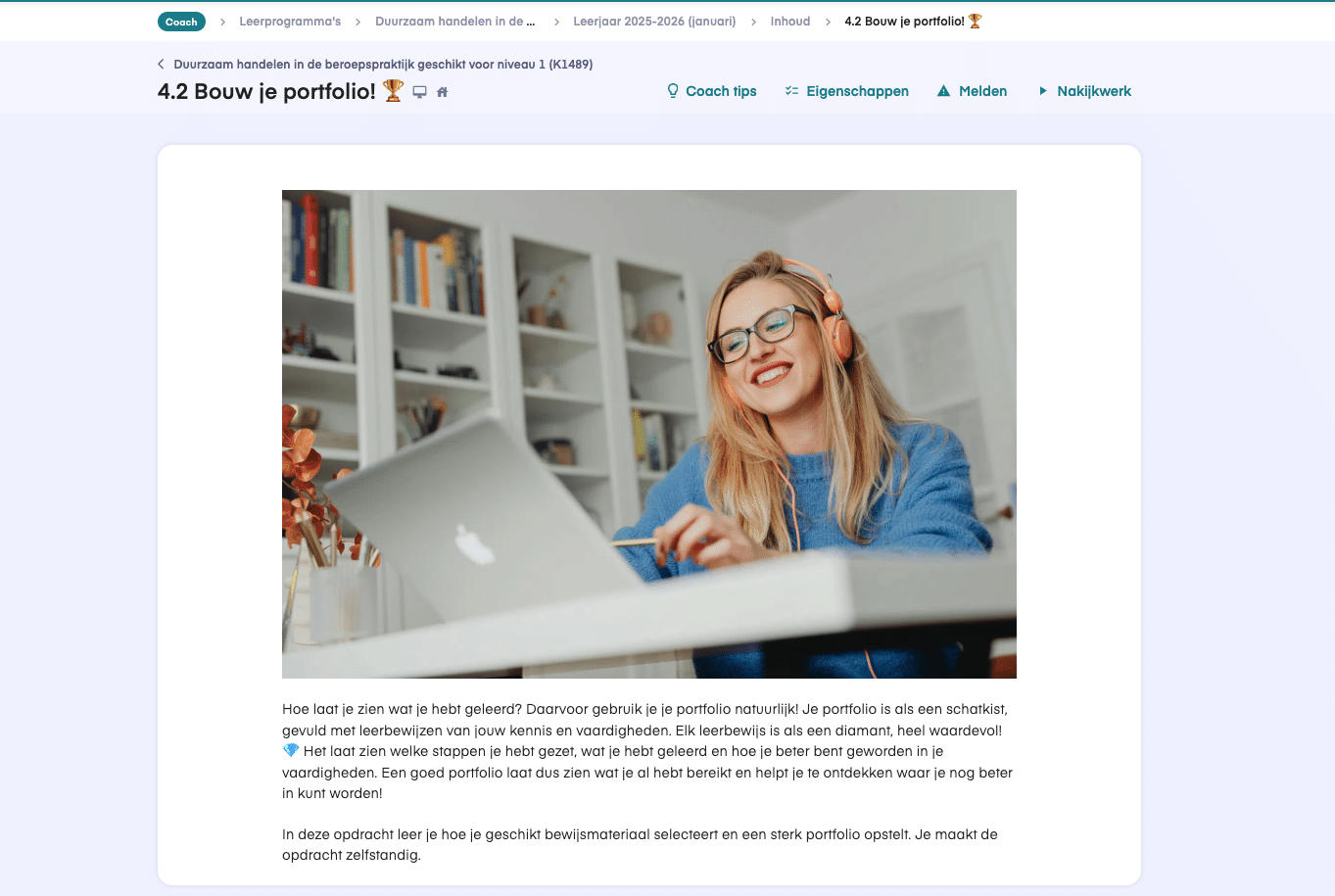 keuzedeel duurzaam handelen niveau 1 voorbeeldopdracht 3