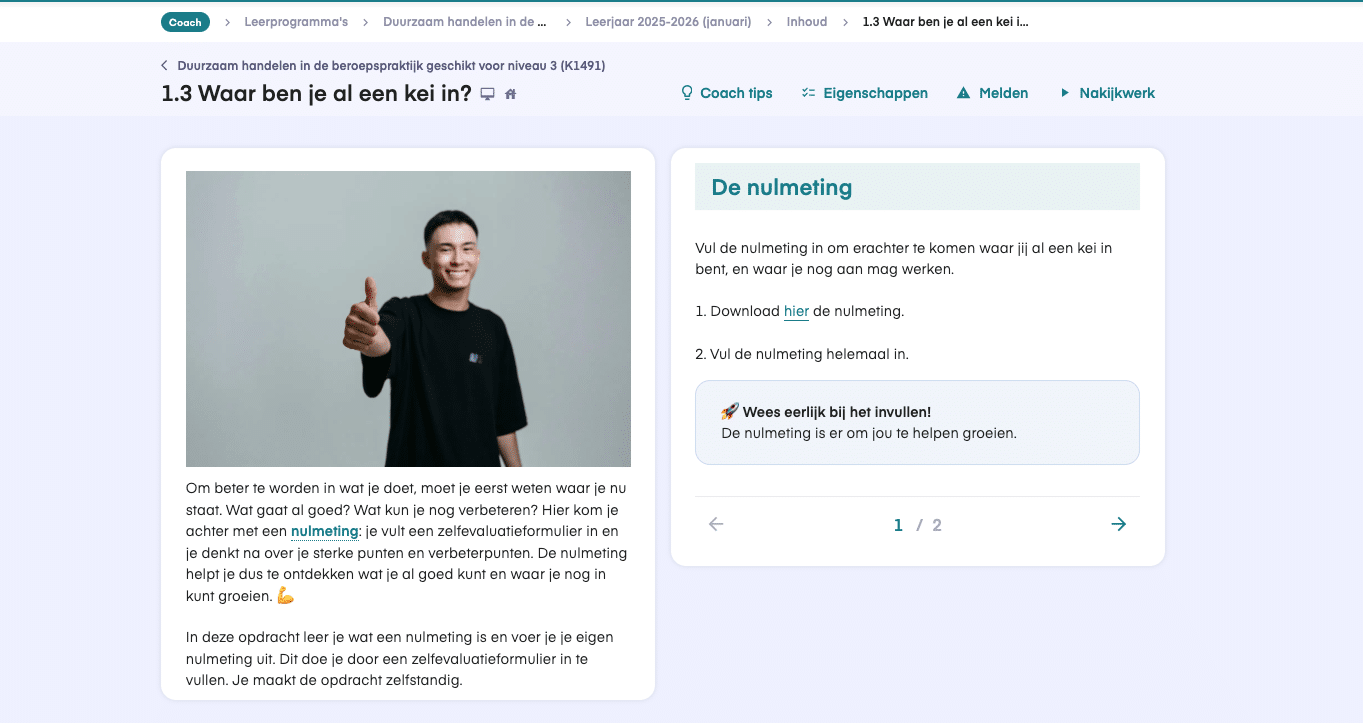 keuzedeel duurzaam handelen niveau 3 voorbeeldopdracht 1