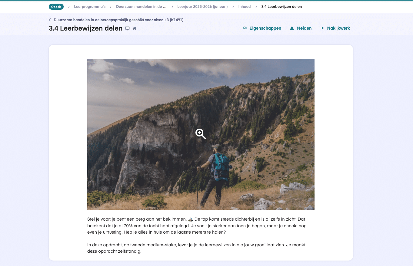 keuzedeel duurzaam handelen niveau 3 voorbeeldopdracht 3