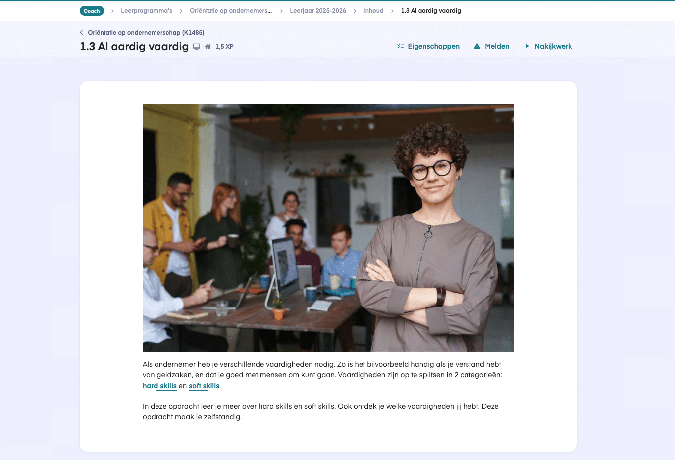 keuzedeel orientatie op ondernemerschap voorbeeldopdracht 1