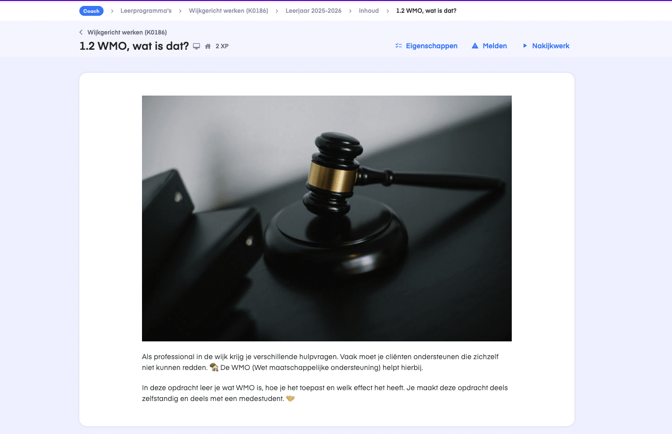 keuzedeel wijkgericht werken k0186 voorbeeldopdracht 1