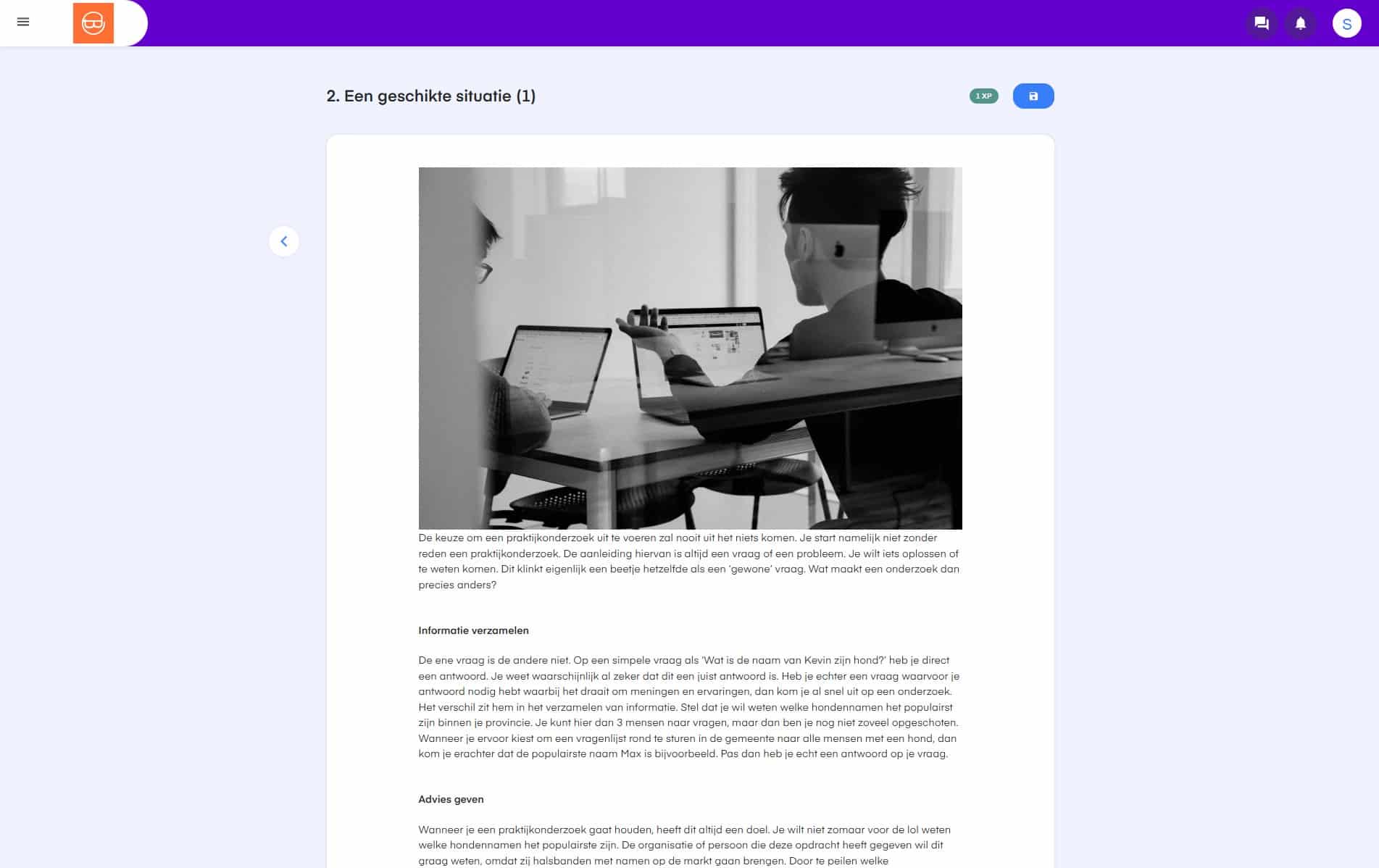 Voorbeeldopdracht ‘Een geschikte situatie – deel één’ binnen het keuzedeel Praktijkonderzoek (K0927)