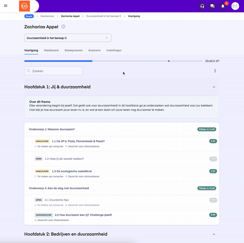 Ingeleverd examen van een student vinden Een ingeleverd examen van een specifieke student opzoeken op het platform
